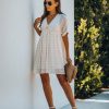 Clothing * | List-001 Fever Pitch Pom Babydoll Tunic Champagne Dresses