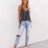 Clothing * | Chry-001 Everyday Essentials Just A Dream Knit Cami Tank Charcoal