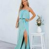 Clothing * | Tych-001 Head Over Heels Strapless Satin Maxi Dress Mint- Final Sale