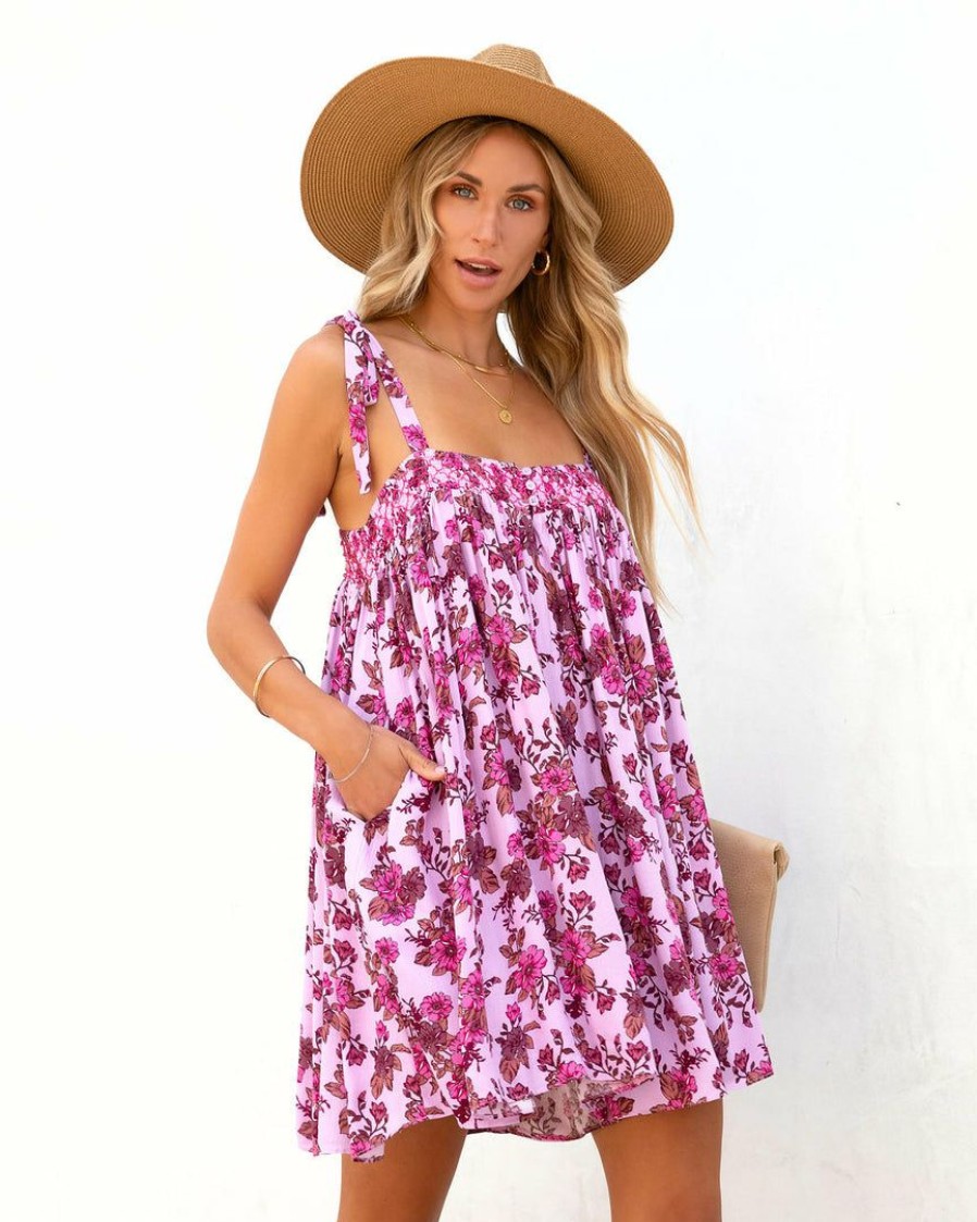 Clothing * | Endl-001 Somar Floral Pocketed Romper Rompers + Jumpsuits