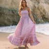 Clothing * | Olia-001 Bradlea Smocked Tassel Tie Maxi Dress Lilac Final Sale The Vacation Shop