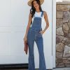 Clothing * | Blue-001 Denim Endsville Bell Bottom Pocketed Overalls Dark Wash Final Sale