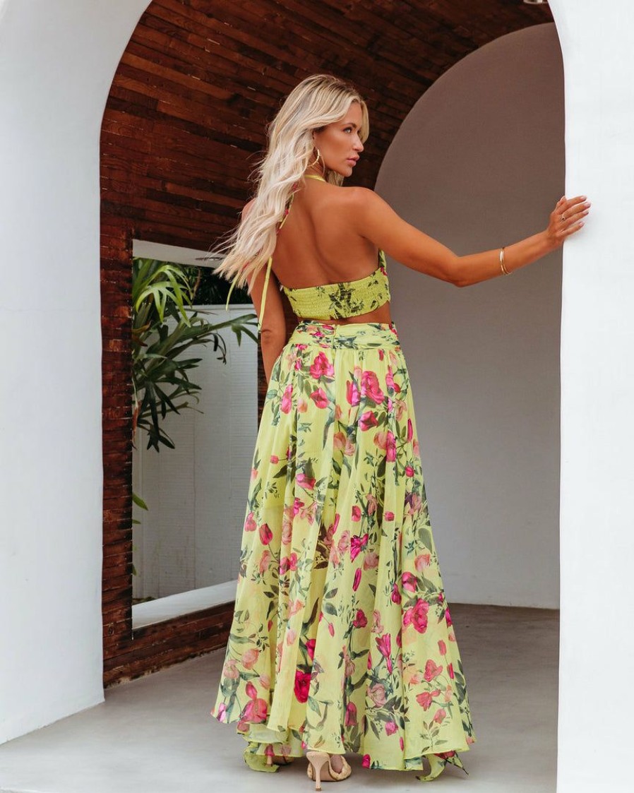 Clothing * | Olia-001 Special Event Paradise Bound Floral Cutout Maxi Dress