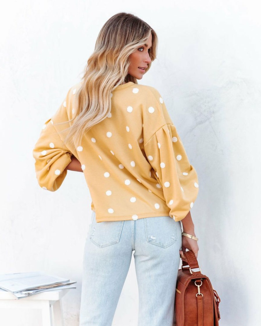 Clothing * | Blu-001 Sweaters Dona Pom Knit Pullover Yellow