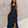 Clothing * | Elan-001 Jalisco Strapless Striped Maxi Dress Dresses