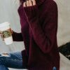 Clothing * | Oliv-001 Sweaters Henry Sweater Wine