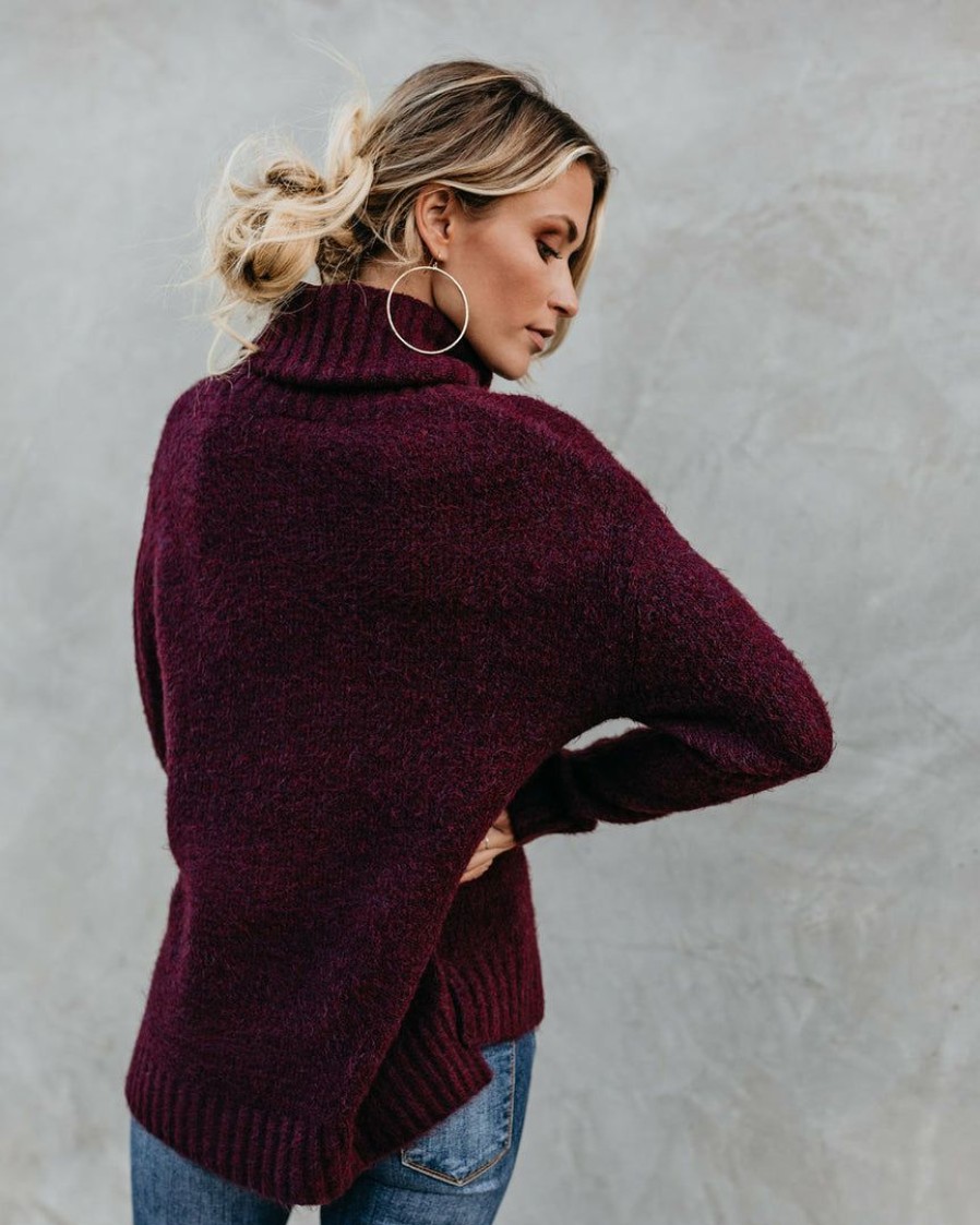 Clothing * | Oliv-001 Sweaters Henry Sweater Wine