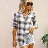 Clothing * | Thre-001 Sunny Daze Harvard Dreams Plaid Button Down Top Black Combo