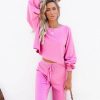 Clothing * | On T-001 Rexa Billowed Sleeve Knit Top Pink Loungewear