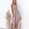 Clothing * | Dres-001 Lilyanne Floral Smocked Tie Strap Maxi Dress Blush Multi Final Sale Photoshoot Ready