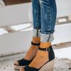 Shoes * | 3Bs-002 Suri Scalloped Espadrille Wedge Black Shoes