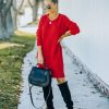 Clothing * | Newb-001 Smoky Mountain Sweater Dress Red Final Sale