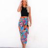 Clothing * | Aaka-001 Bottoms Put It In Print Wrap Midi Skirt