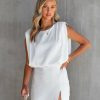 Clothing * | Do+B-001 Take Me To Miami Georgianna Padded Shoulder Mini Dress White