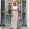 Clothing * | Sadi-001 Lenni Cotton Crochet Midi Skirt Taupe Final Sale