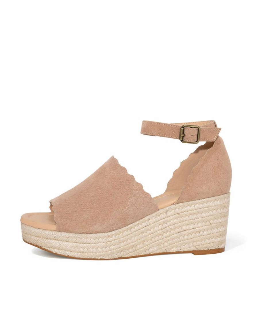 Shoes * | Free-002 Nayeli Scalloped Espadrille Wedge Final Sale