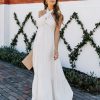 Clothing * | Flaw-001 Hattie Strapless Pocketed Tie Front Maxi Dress Bamboo Cream Photoshoot Ready