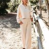 Clothing * | List-001 Izzy Cotton Blend Pocketed Wide Leg Pants Natural Flash Sale