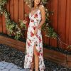 Clothing * | Oliv-001 Guest Of Wedding Kellen Floral High Low Wrap Maxi Dress Final Sale