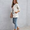 Clothing * | Baga-001 Everyday Essentials Fashion Affairs Faux Leather Blazer Bone