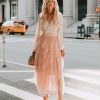 Clothing * | Stru-001 Allegro Ruffle Tulle Midi Skirt Mauve Sweet Summertime