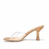 Shoes * | Shu -001 Gwyneth Clear Strap Cork Heel Final Sale Sunny Daze