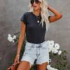 Clothing * | Oliv-001 Unfazed Cotton T-Shirt Bodysuit Charcoal Final Sale