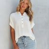 Clothing * | Blu-001 Taverna Short Sleeve Blouse Cream