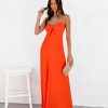 Clothing * | Oliv-001 Take Me To Miami Eladoria Front Tie Maxi Dress Red Orange Final Sale