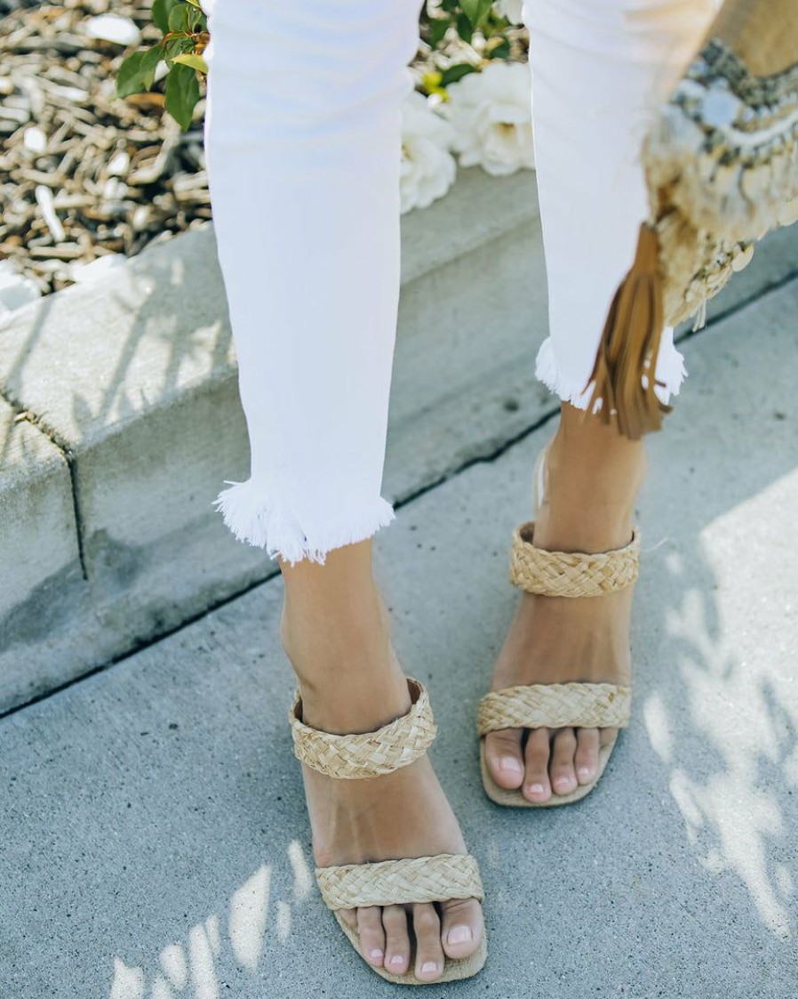 Shoes * | Free-002 Ana Braided Heeled Sandal Nude Final Sale Sweet Summertime