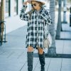 Clothing * | Fore-001 Klay Cotton Plaid Button Down Shirt Dress Green Dresses