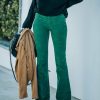 Clothing * | Newb-001 Sophie High Rise Bell Bottom Corduroy Pants Green Bottoms