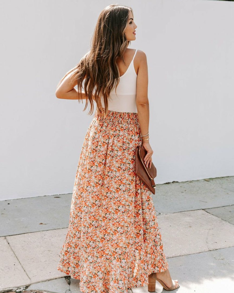 Clothing * | Prom-001 Delilah Belle Floral Midi Skirt