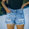 Clothing * | Flyi-001 Wyatt High Rise Distressed Denim Shorts Flash Sale