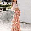 Clothing * | Aaka-001 Bottoms Deborah Floral Maxi Skirt Sand Fuchsia Final Sale