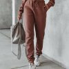 Clothing * | All-001 Jordyn Cotton Blend Pocketed Joggers Latte Flash Sale