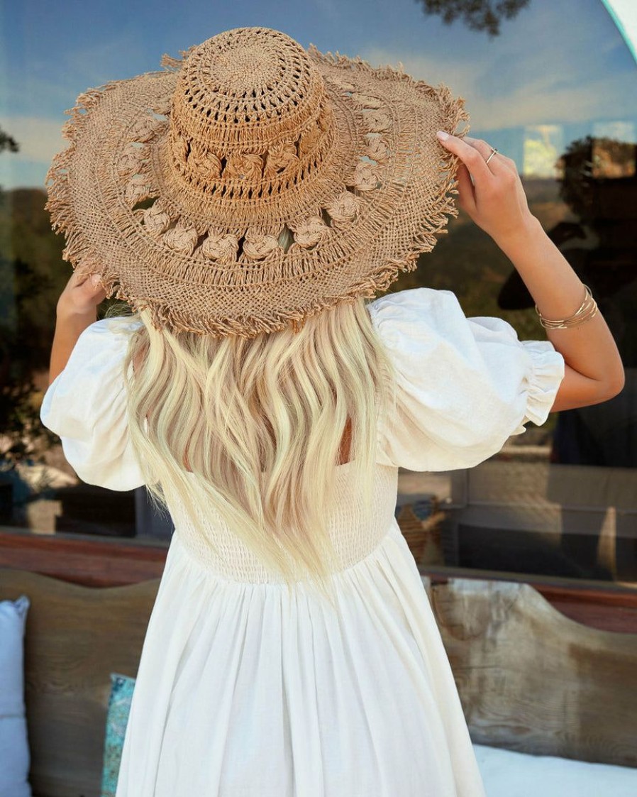 Accessories * | Fame-001 Breeze Straw Sun Hat Tan The Vacation Shop