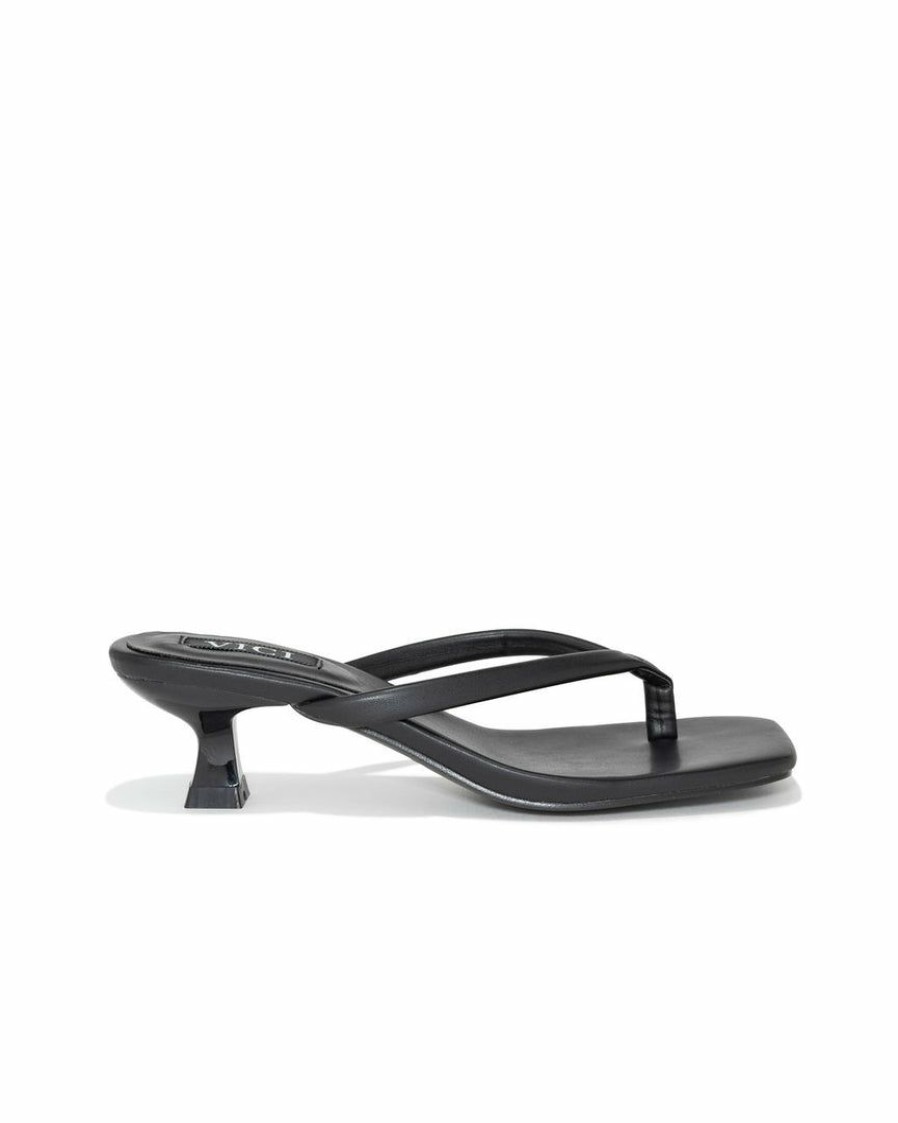 Shoes * | Prim-001 Story Square Toe Heeled Sandal Black Final Sale