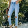 Clothing * | Flyi-001 The Denim Shop Loralei Frayed Ankle High Waisted Skinny Final Sale