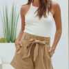 Clothing * | Must-001 Indy Jones Cotton Pocketed Shorts Mocha Final Sale