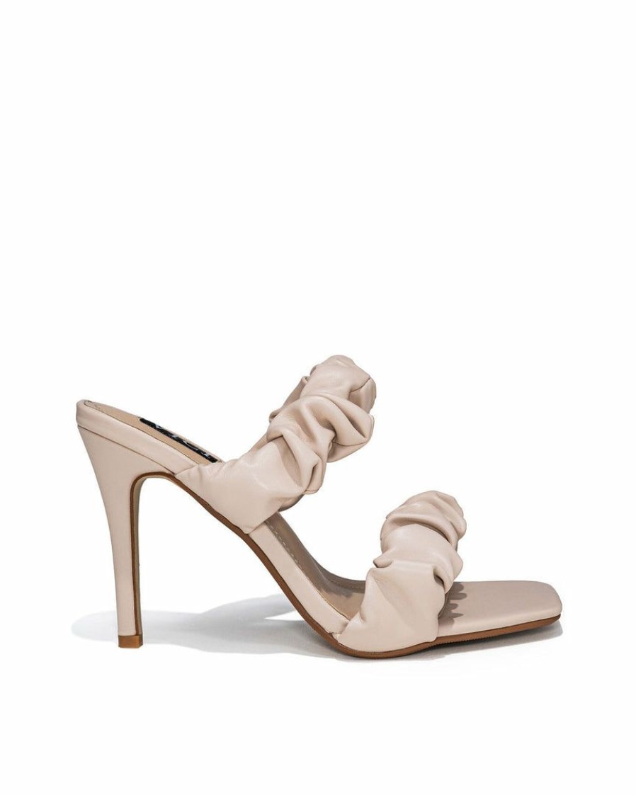 Shoes * | Prim-001 Wilma Square Toe Scrunch Heel Beige Flash Sale