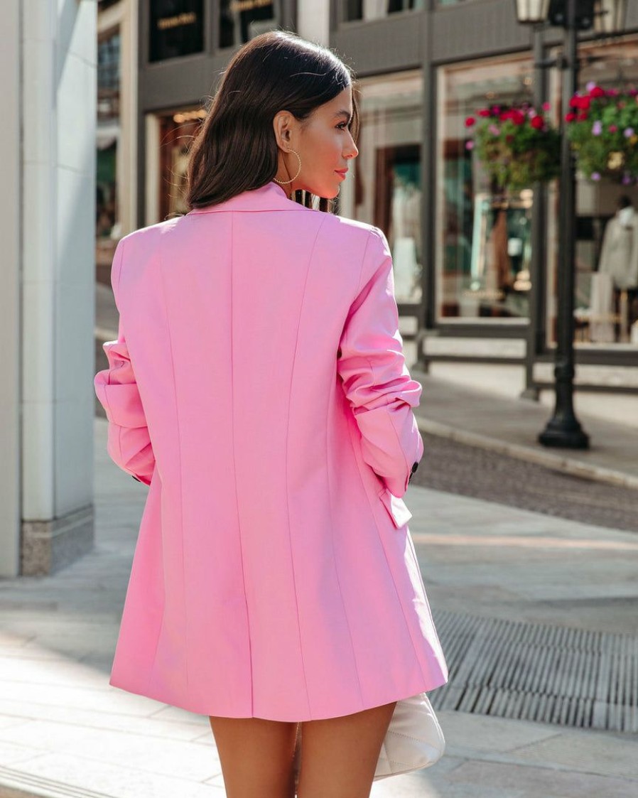 Clothing * | Baga-001 Coats & Jackets Binx Pocketed Blazer Pink