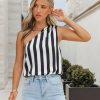 Clothing * | Gill-001 Burton One Shoulder Striped Bodysuit Final Sale Date Night Out