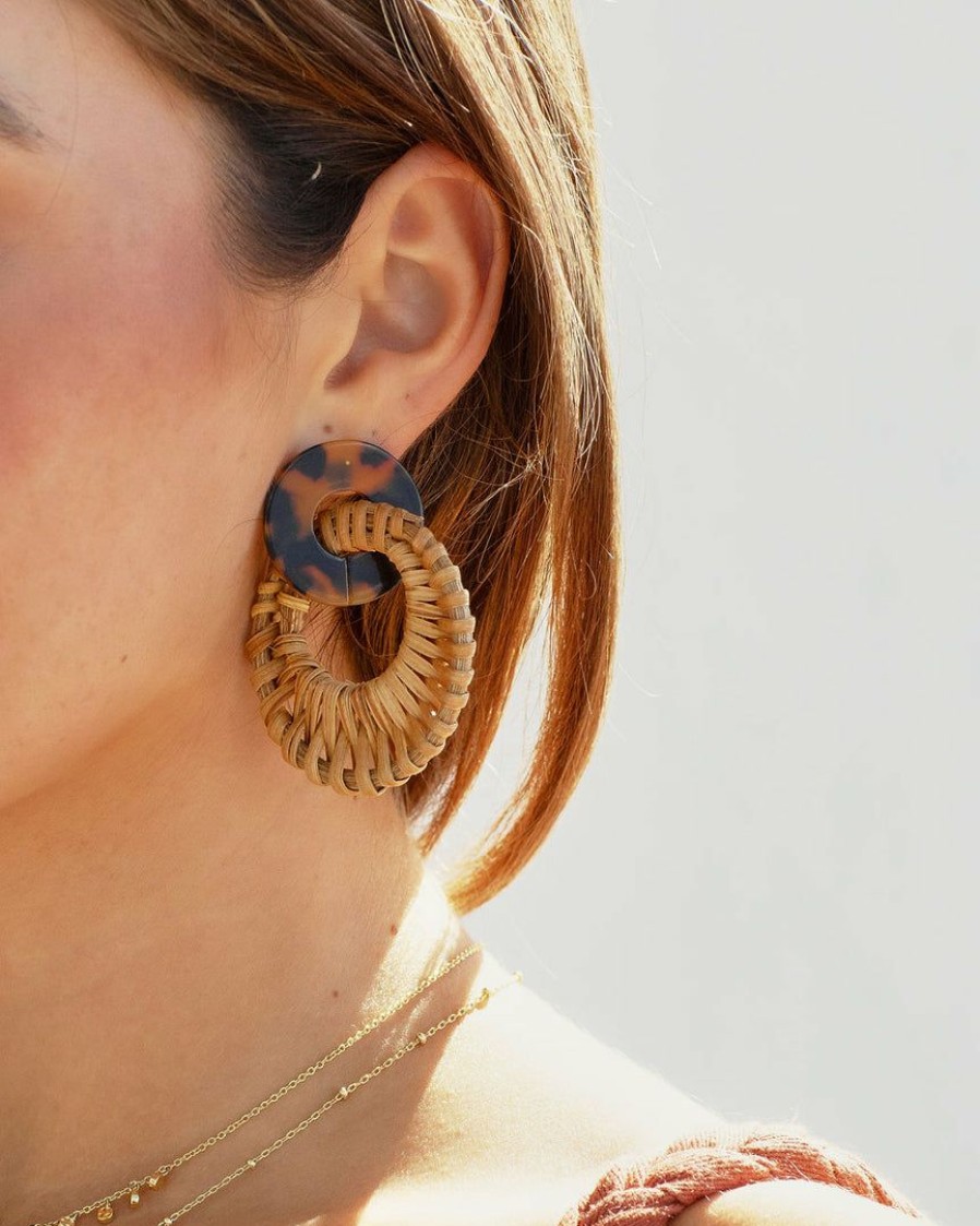 Jewelry * | Acce-001 Avery Tortoise Woven Drop Earrings