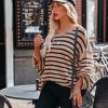 Clothing * | Prom-001 Pippa Striped Knit Sweater Tan Black