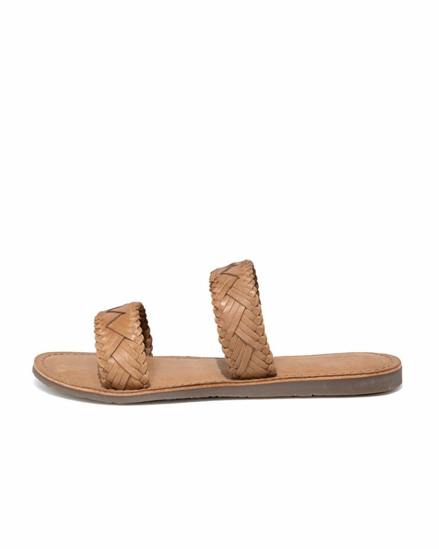 Shoes * | Band-002 Kierra Woven Faux Leather Sandal Tan Final Sale Sunny Daze