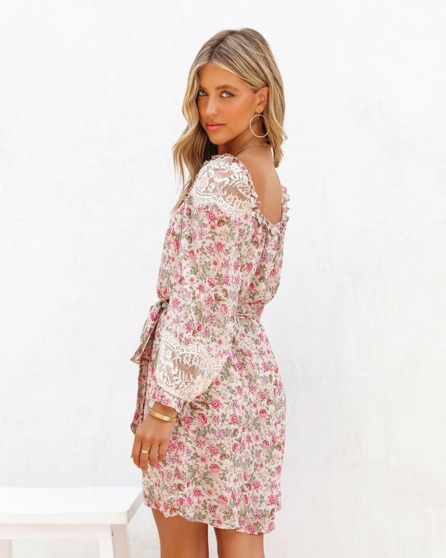 Clothing * | Dres-001 Letty Floral Lace Mini Dress Final Sale Sweet Summertime