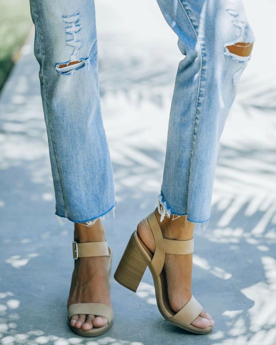 Shoes * | Fort-001 Cooper Block Heeled Sandal Natural