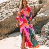 Clothing * | Tych-001 Tropical Mindset Kimono Maxi Dress Final Sale