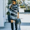 Clothing * | Fate-001 Frani Camo Knit Sweater Dress Final Sale Dresses